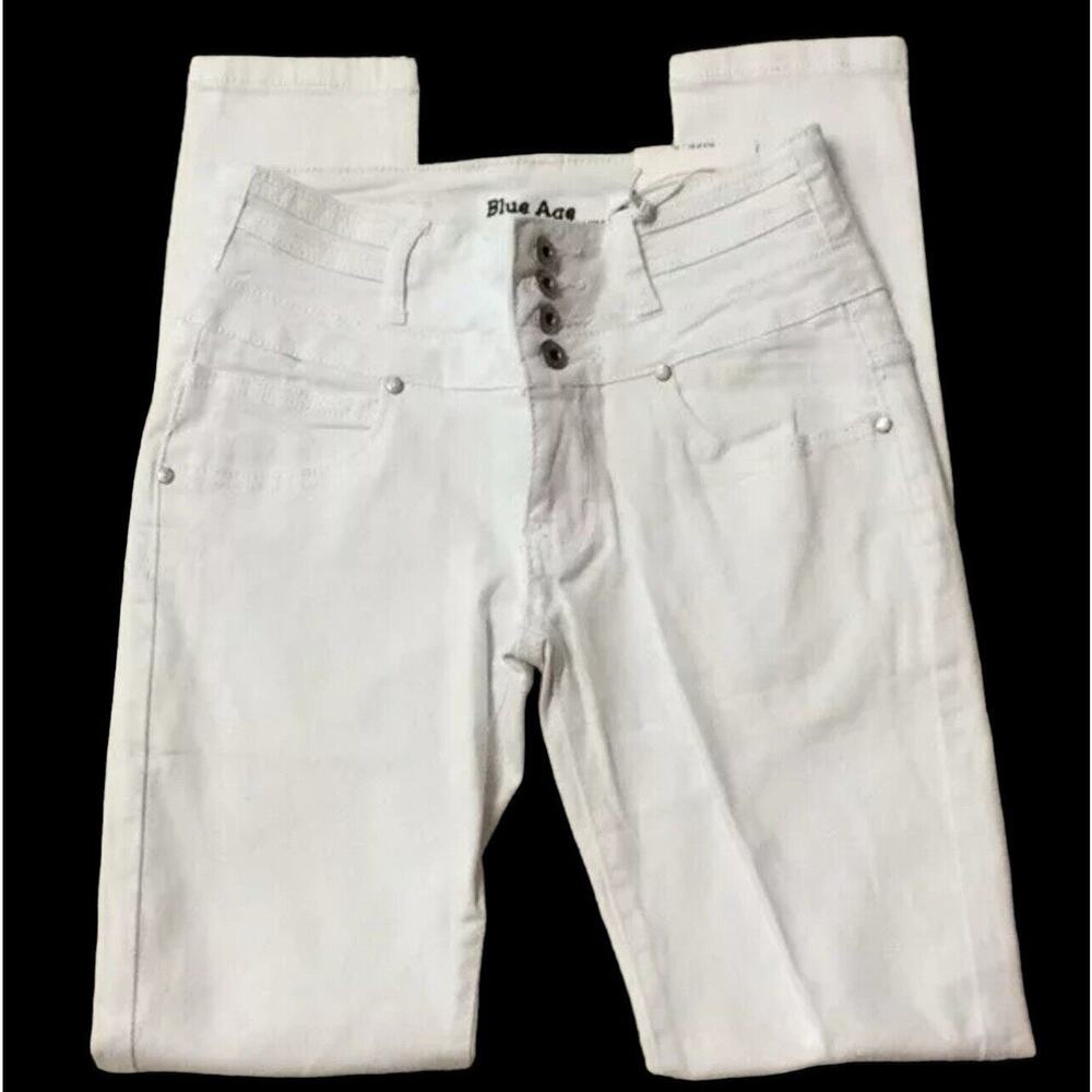 Blue Age‎ Jeans high waist skinny white denim jeans Juniors Size 1